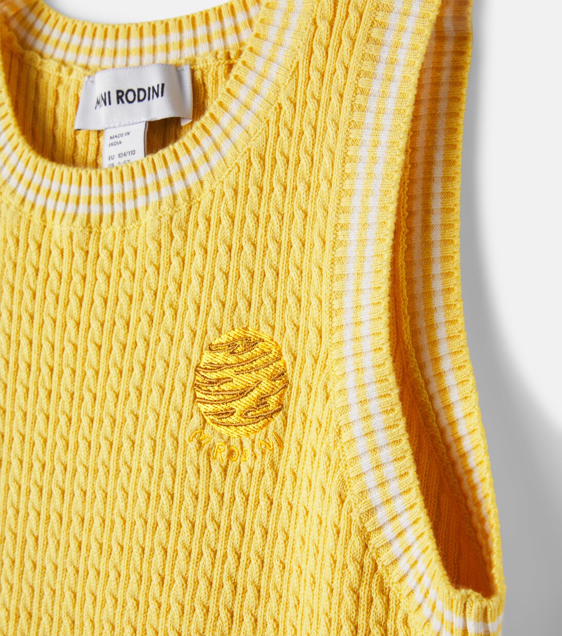 Cable-knit cotton sweater vest | Mini Rodini