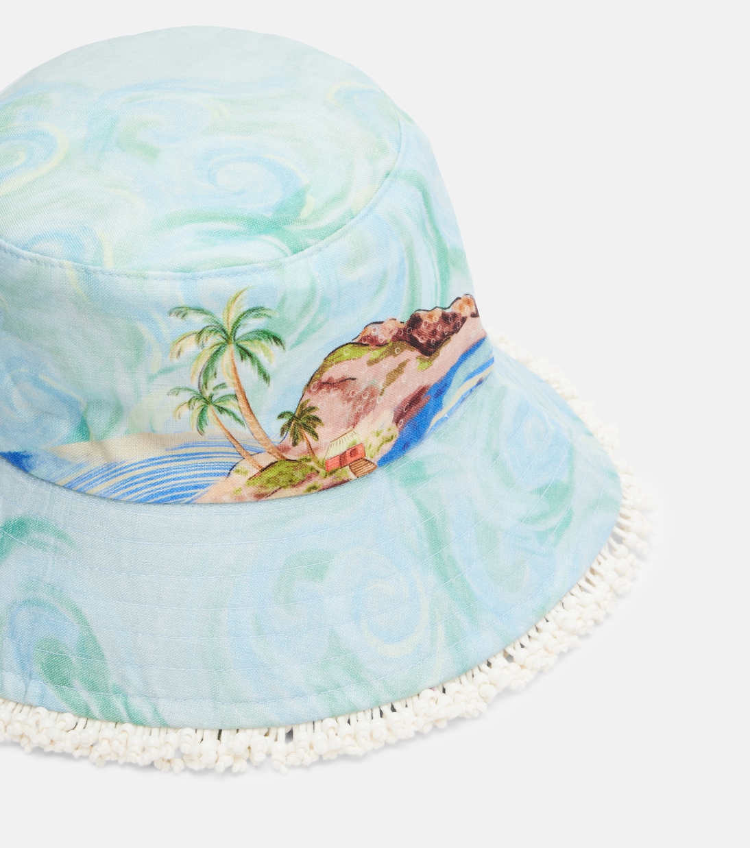Printed linen bucket hat | Alémais