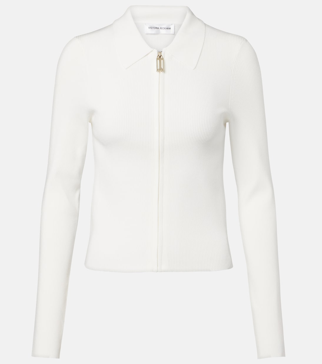 Mila ribbed-knit zip-up top | Victoria Beckham
