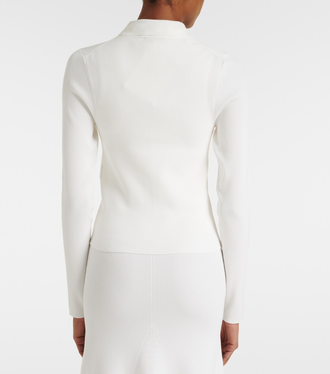 Mila ribbed-knit zip-up top | Victoria Beckham