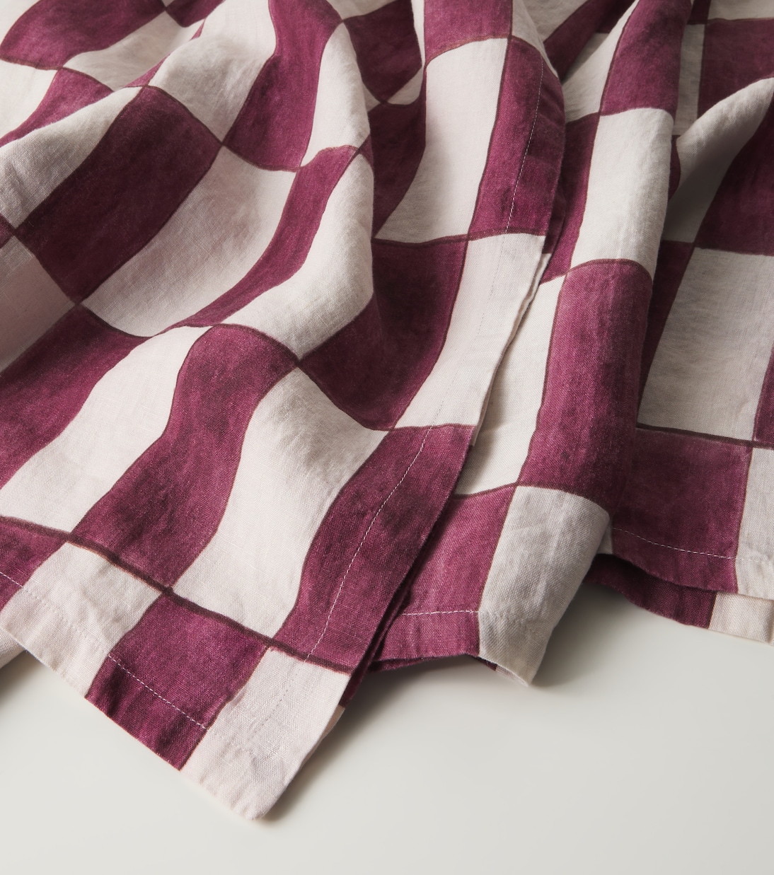 체크 리넨 테이블 커버 | Once Milano