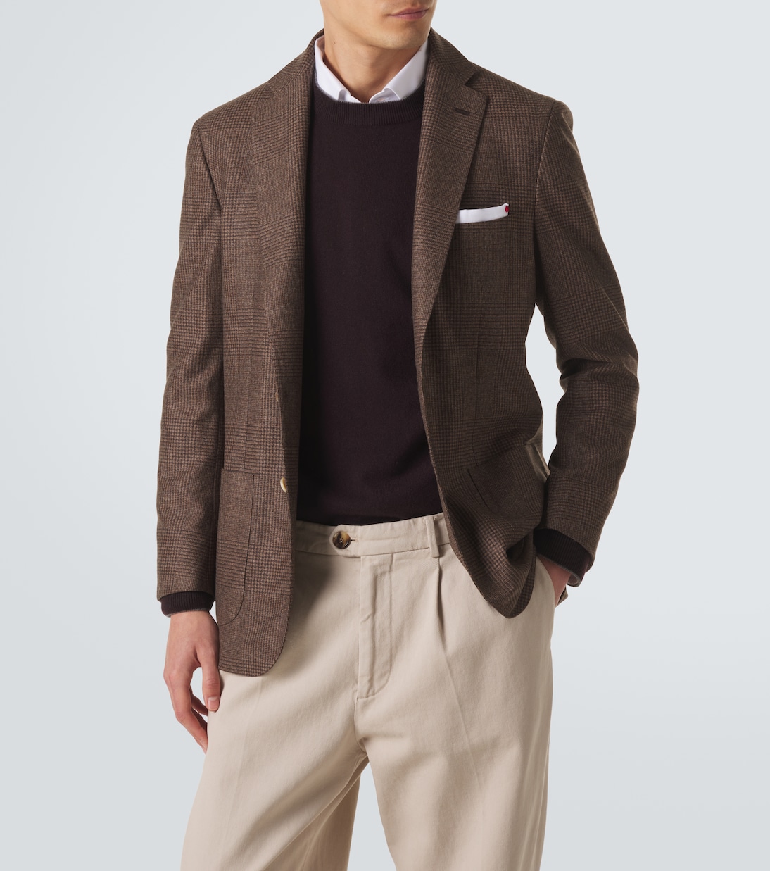 Prince of Wales check virgin wool blazer | Kiton