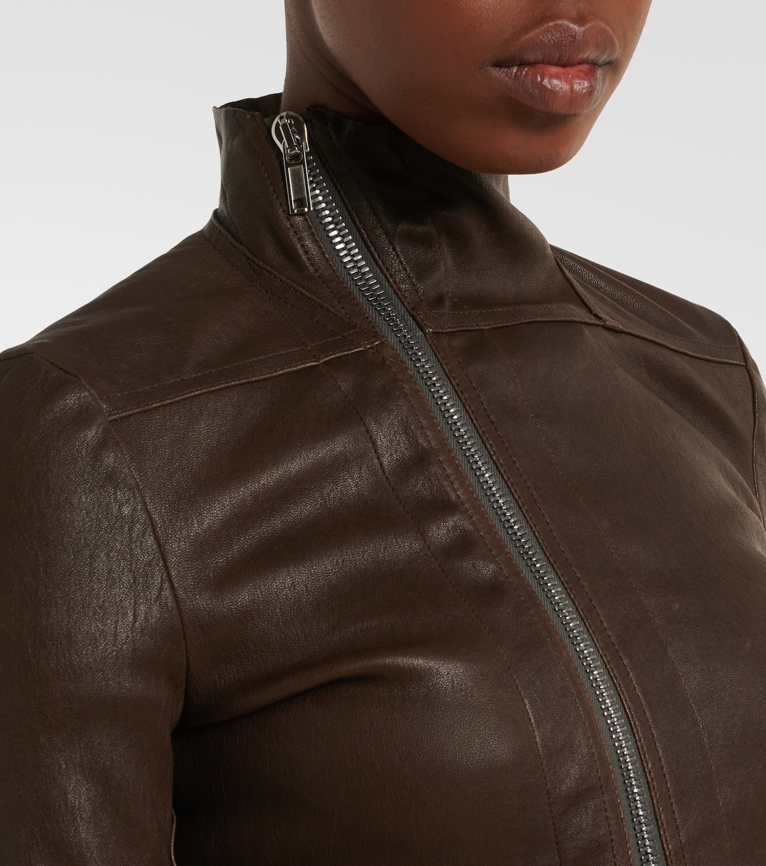 Gary leather and cotton-blend jacket | Rick Owens