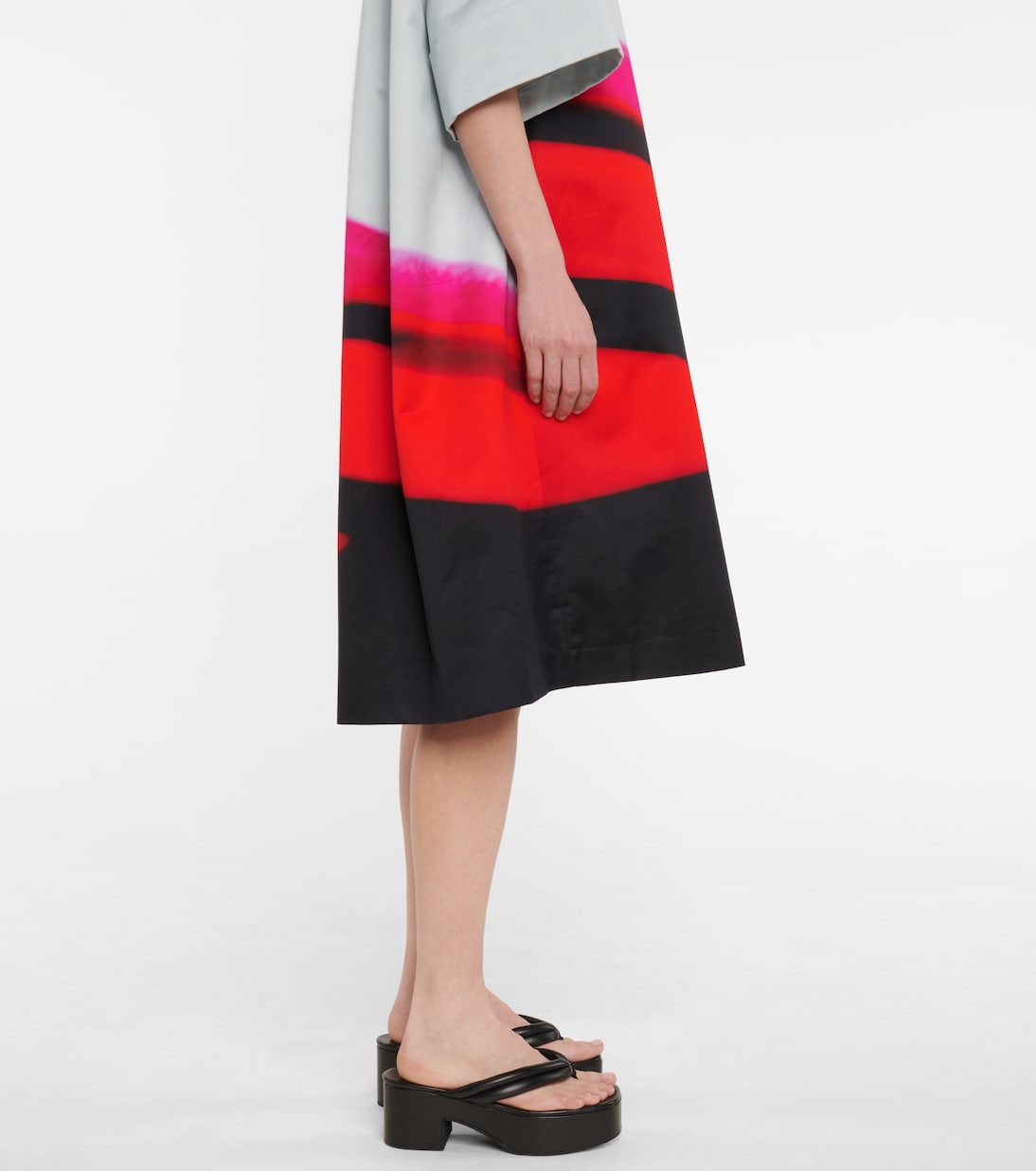 Gestreiftes Midikleid aus Satin | Dries Van Noten