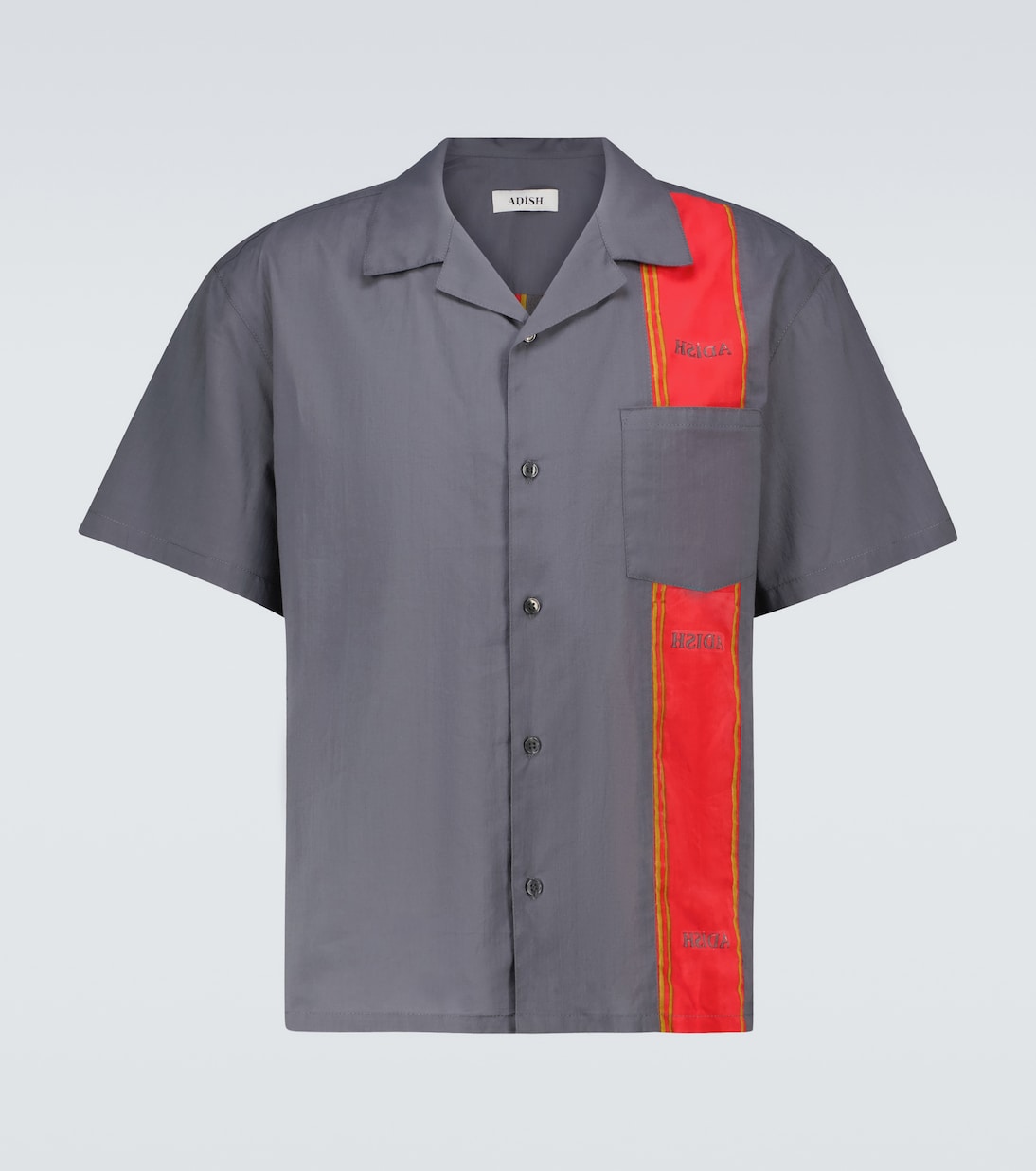 Woodblock short-sleeved shirt | Adish