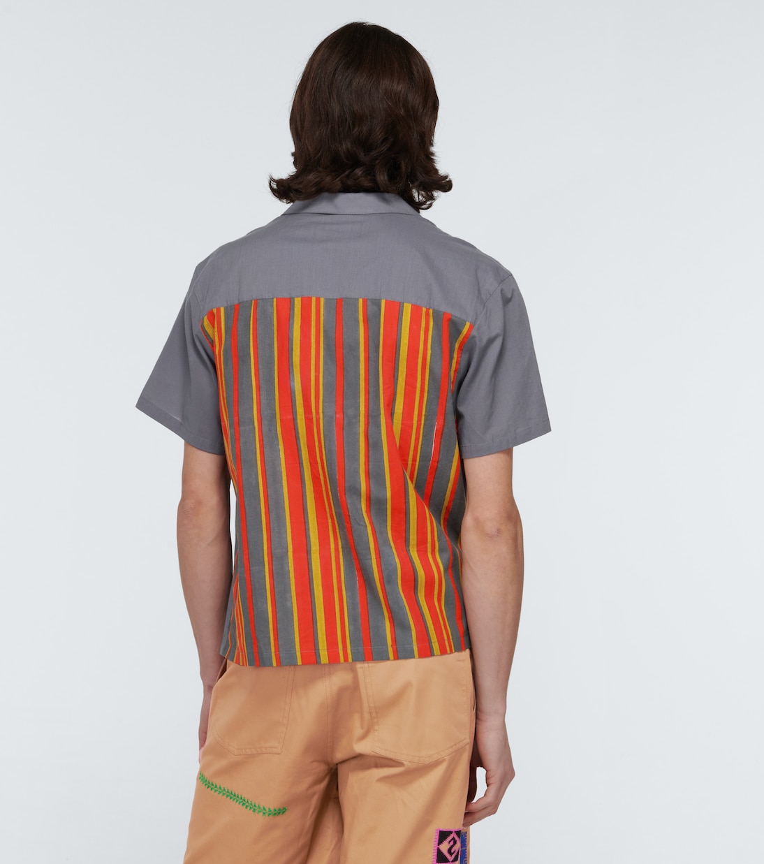 Woodblock short-sleeved shirt | Adish