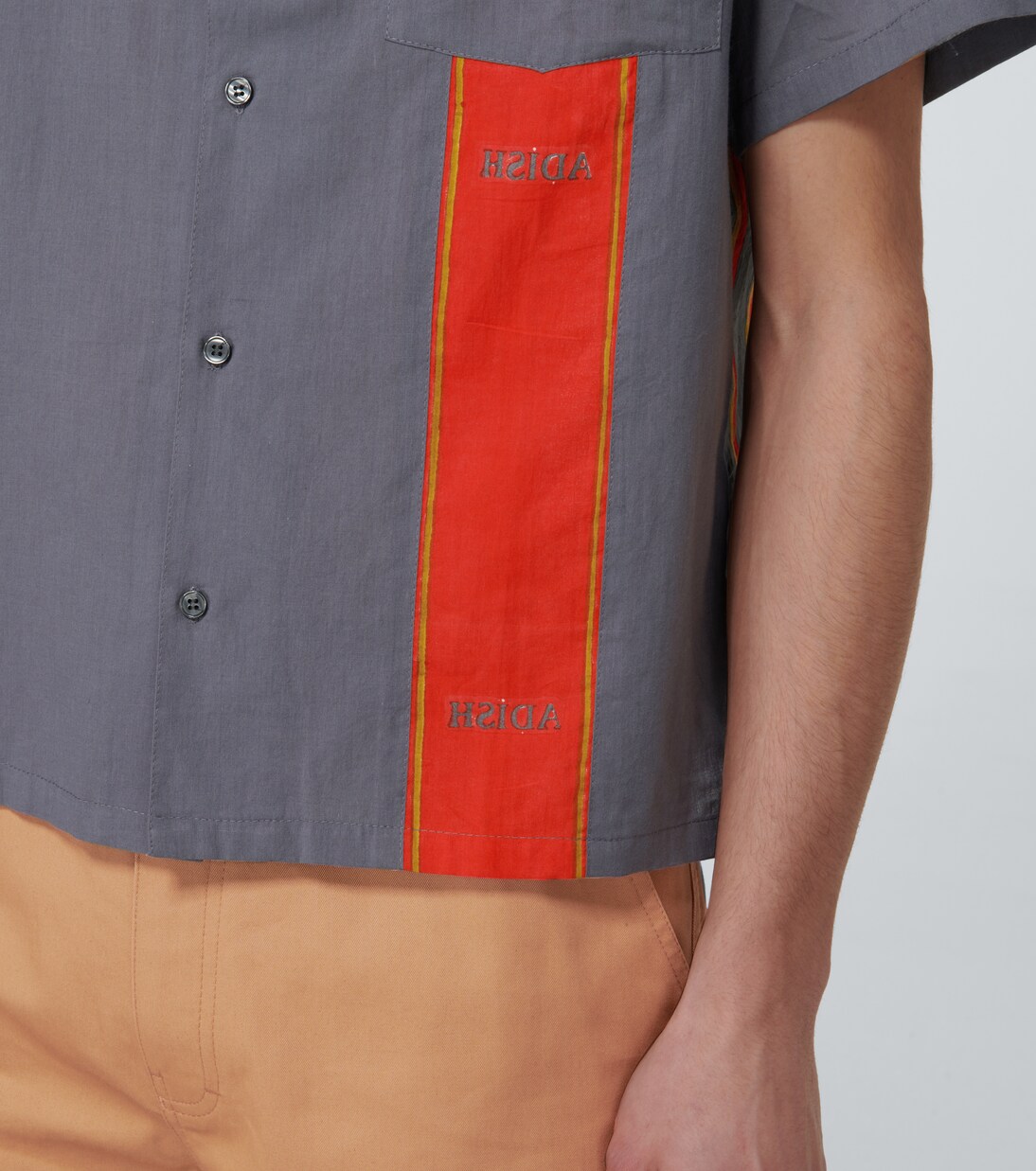 Woodblock short-sleeved shirt | Adish