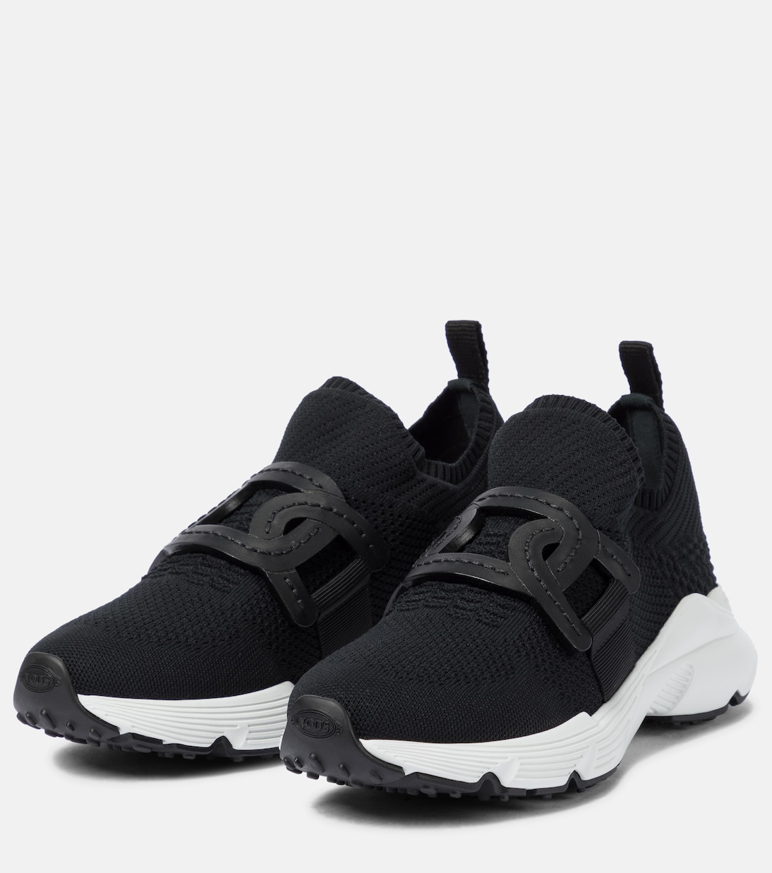 Leather-trimmed knit sneakers | Tod's