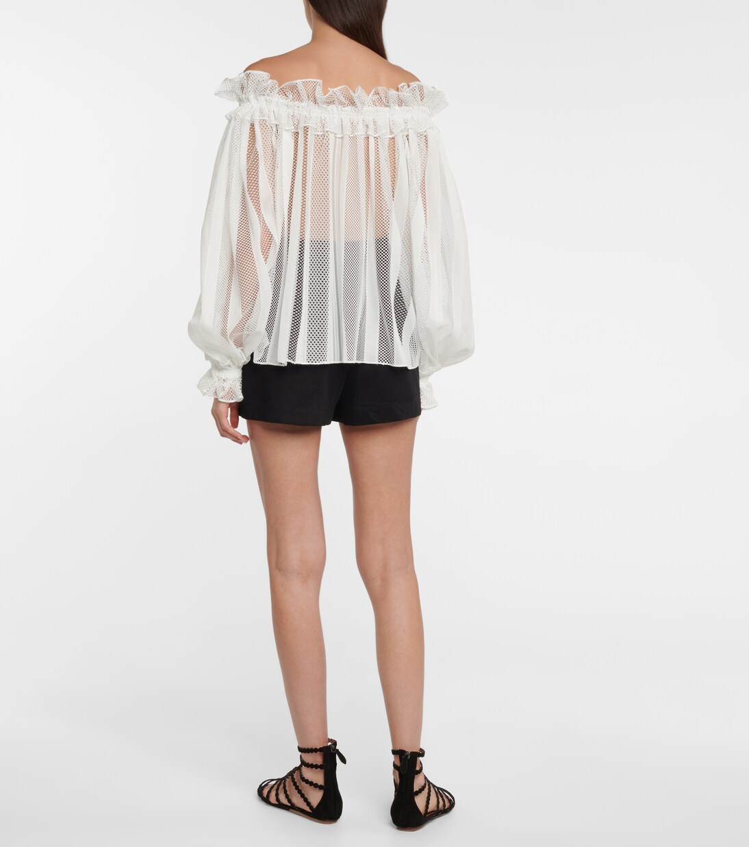 Off-shoulder mesh blouse | Alaïa