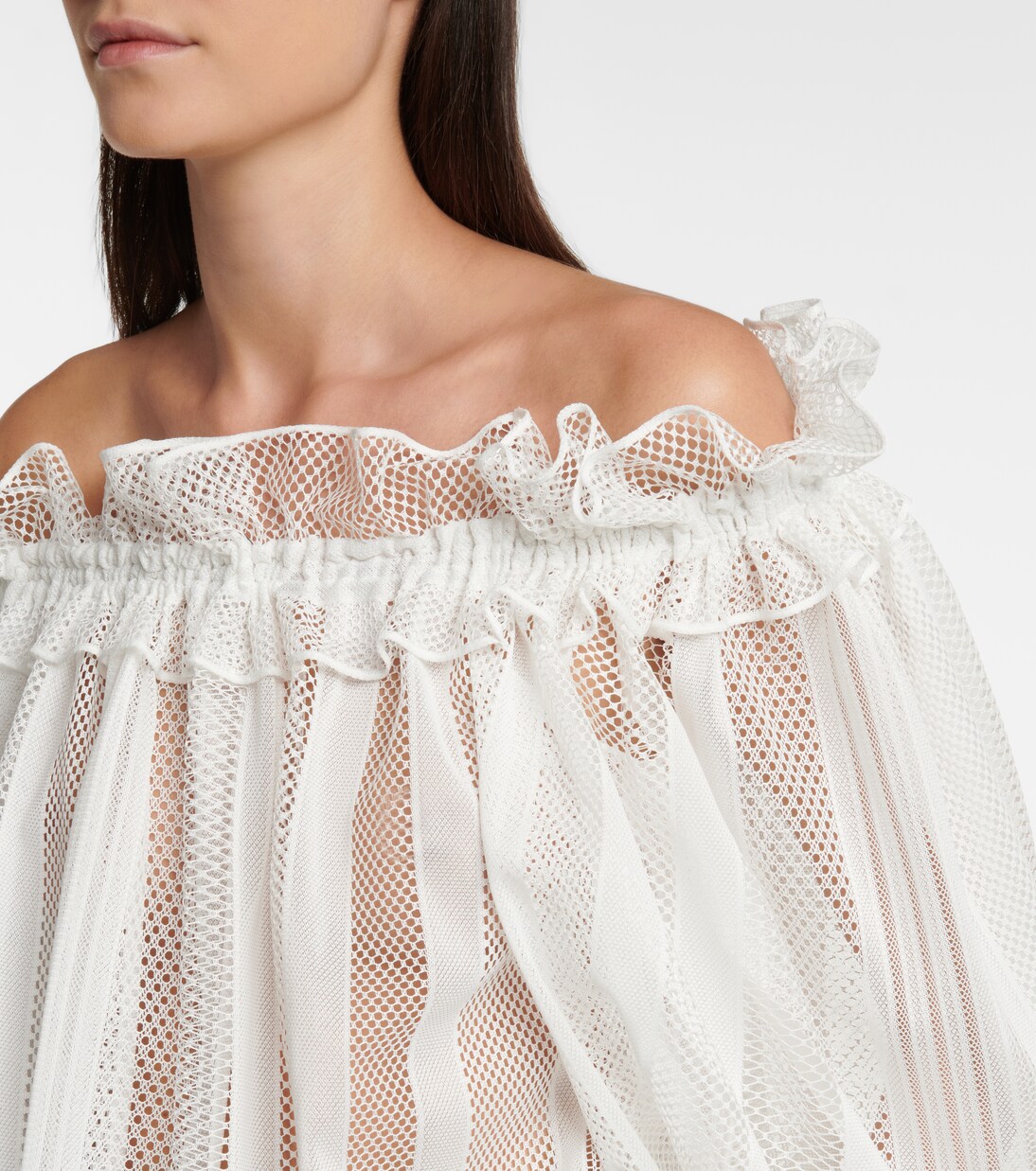 Off-shoulder mesh blouse | Alaïa