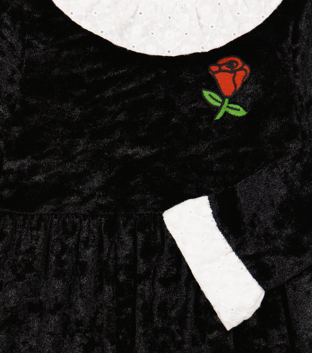 Embroidered velour dress | Mini Rodini