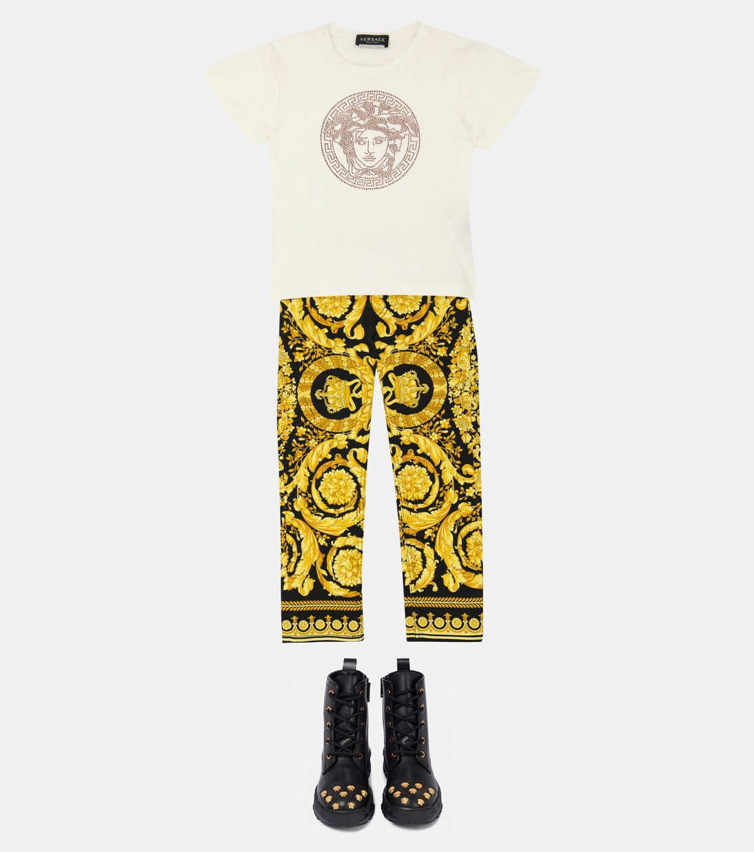 Embellished Medusa cotton T-shirt | Versace Kids