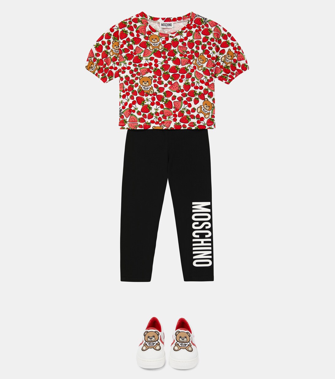 Printed cotton-blend crop top | Moschino Kids