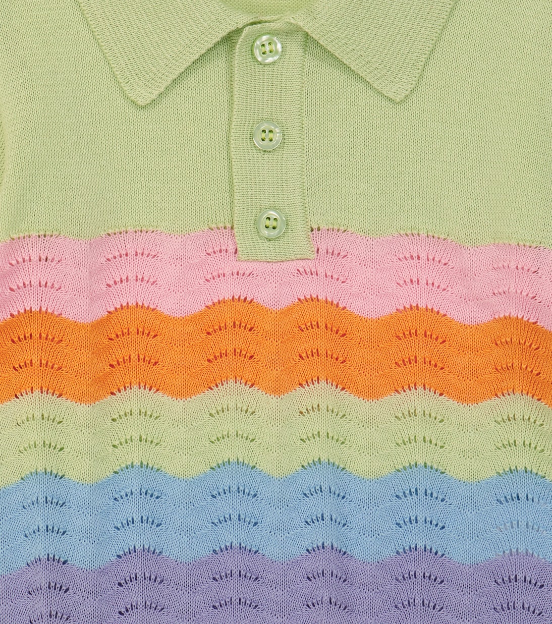 Pointelle cotton polo top | Paade Mode