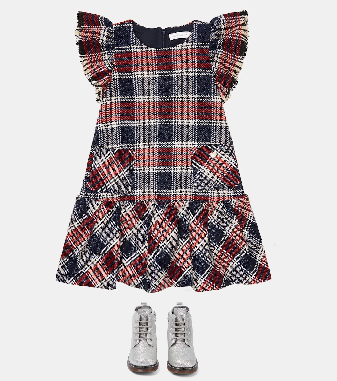 Robe en coton mélangé à carreaux | Monnalisa