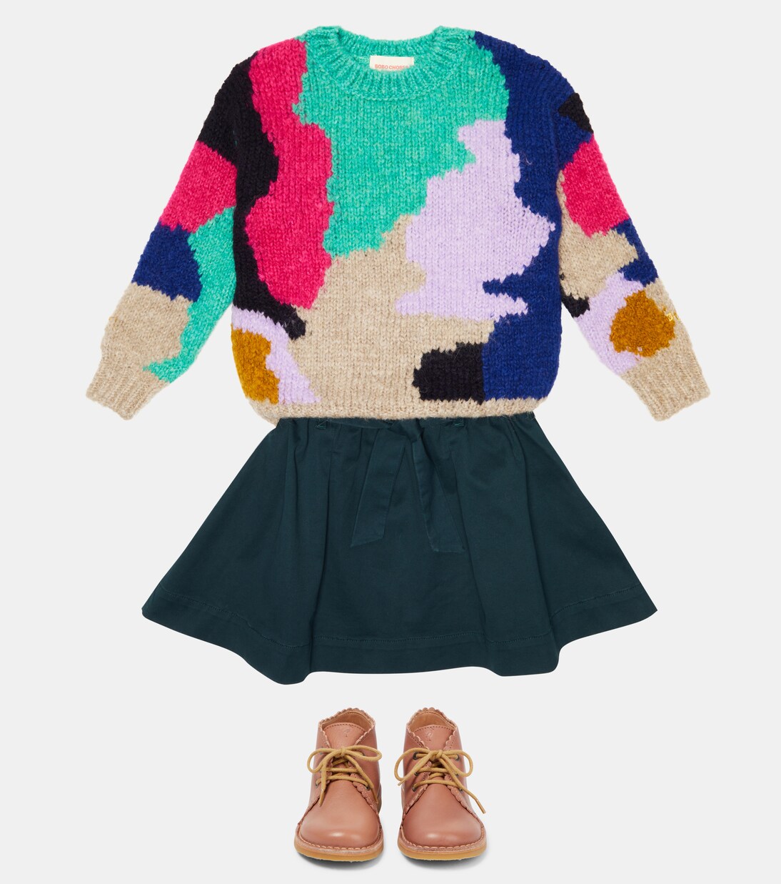 Colorblocked intarsia sweater | Bobo Choses