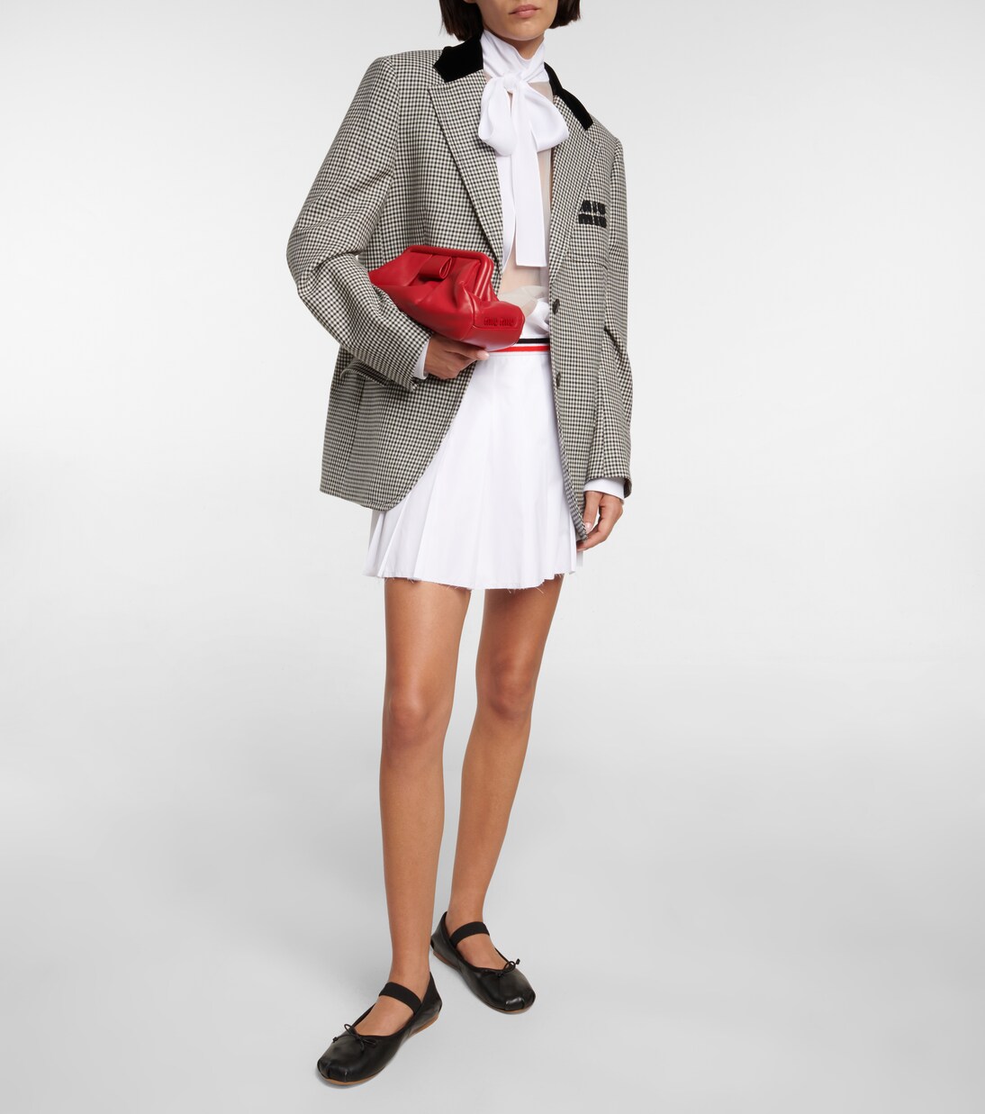 Schluppenbluse aus Sablé | Miu Miu