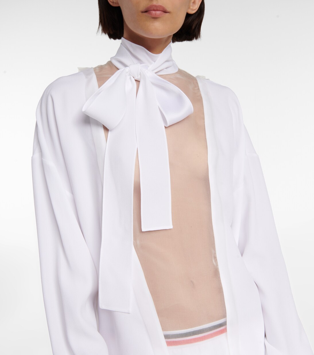 Schluppenbluse aus Sablé | Miu Miu