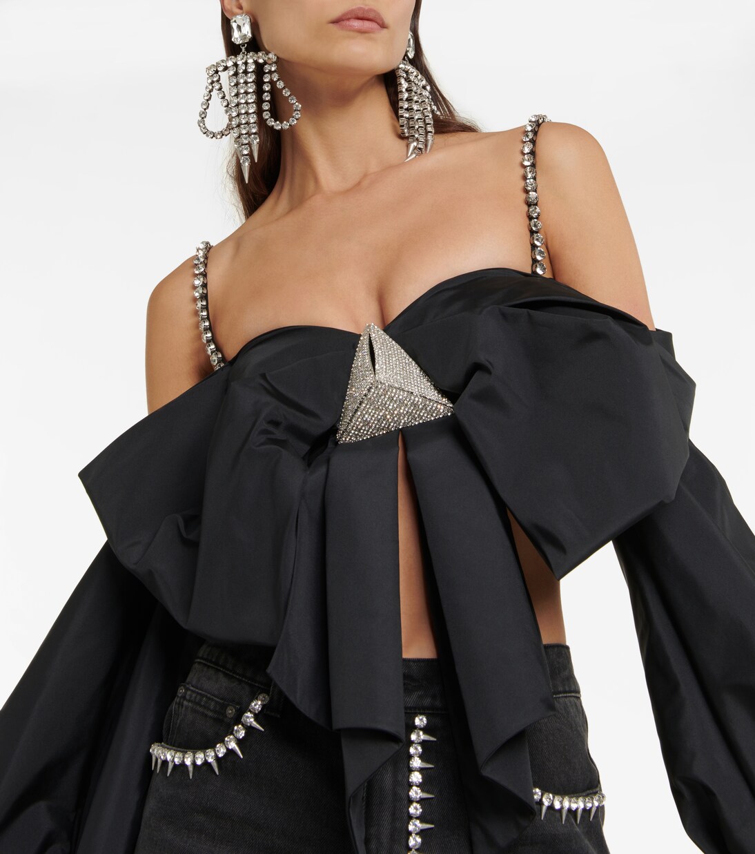 Verziertes Cropped-Top aus Taft | Area