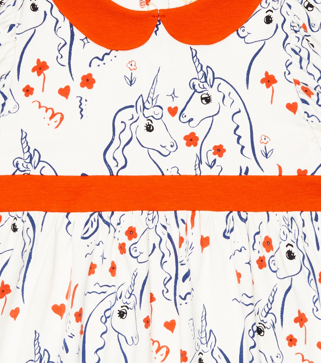 Unicorn printed cotton dress | Mini Rodini