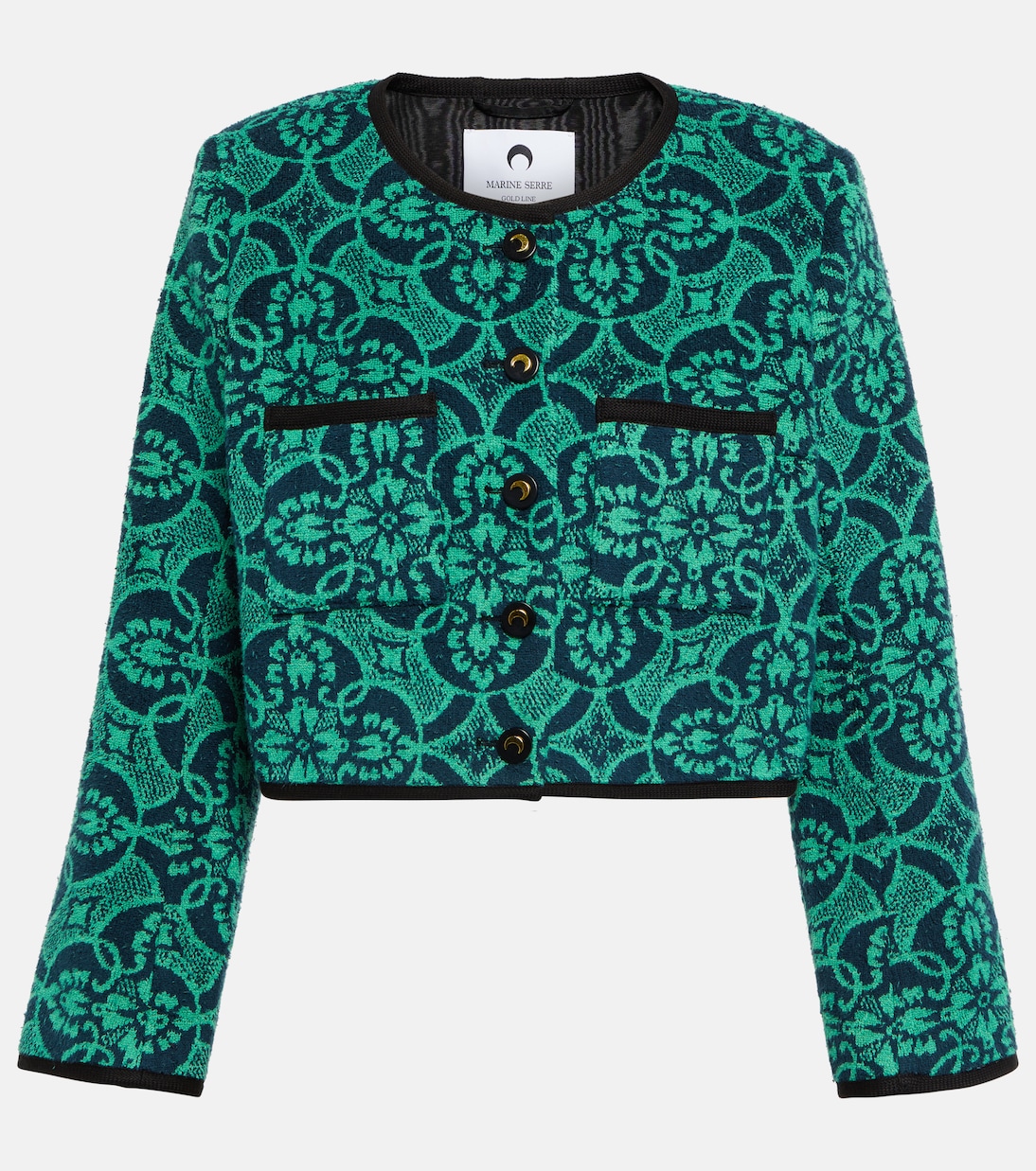 Jacquard cropped cotton jacket | Marine Serre