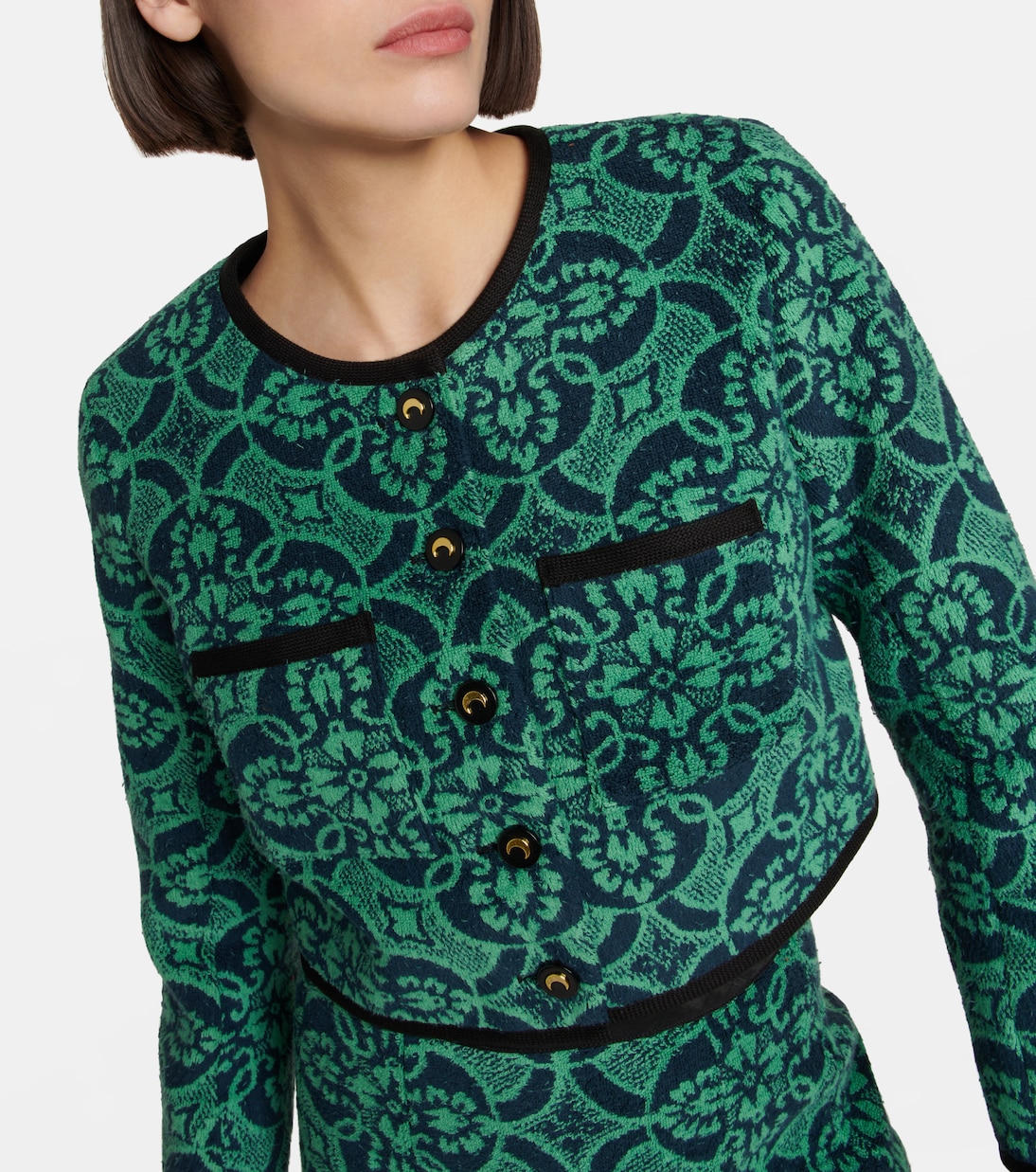 Jacquard cropped cotton jacket | Marine Serre