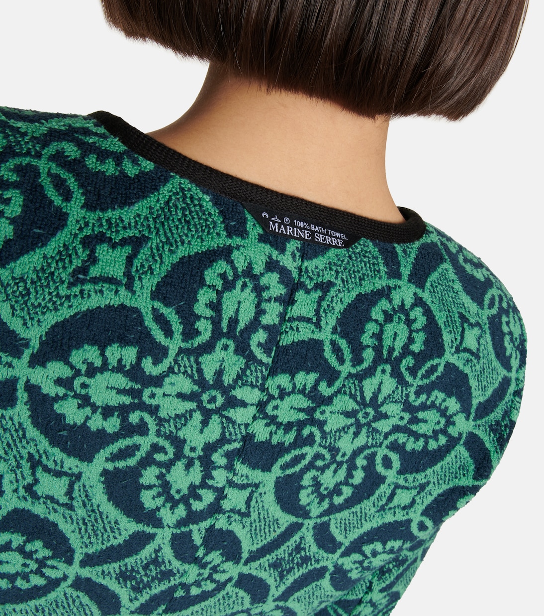 Jacquard cropped cotton jacket | Marine Serre