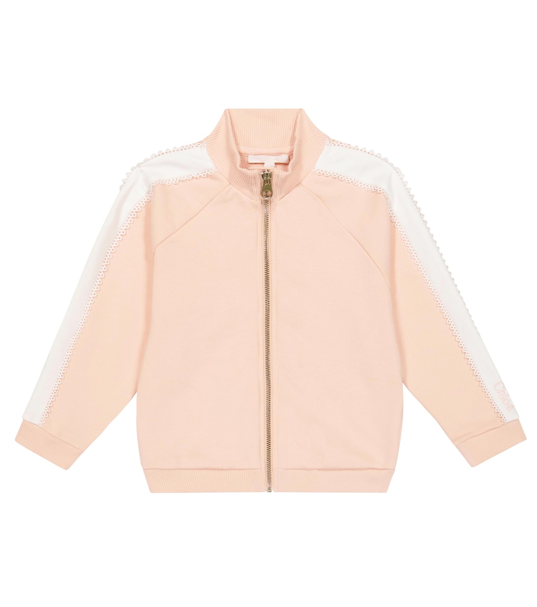 Crochet-trimmed jersey track jacket | Chloé Kids