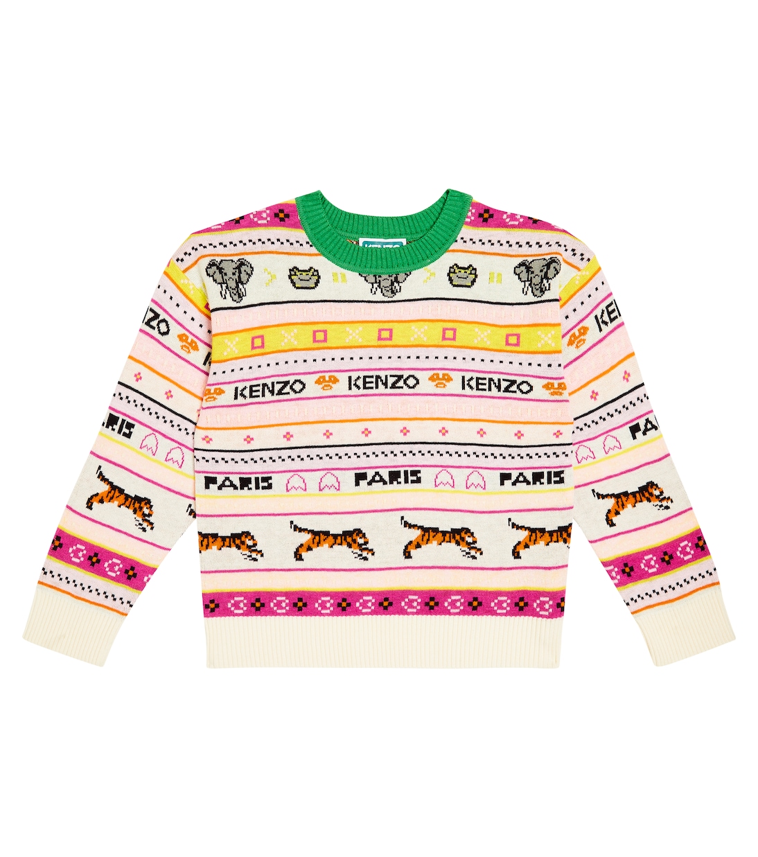 Intarsia cotton-blend sweater | Kenzo Kids