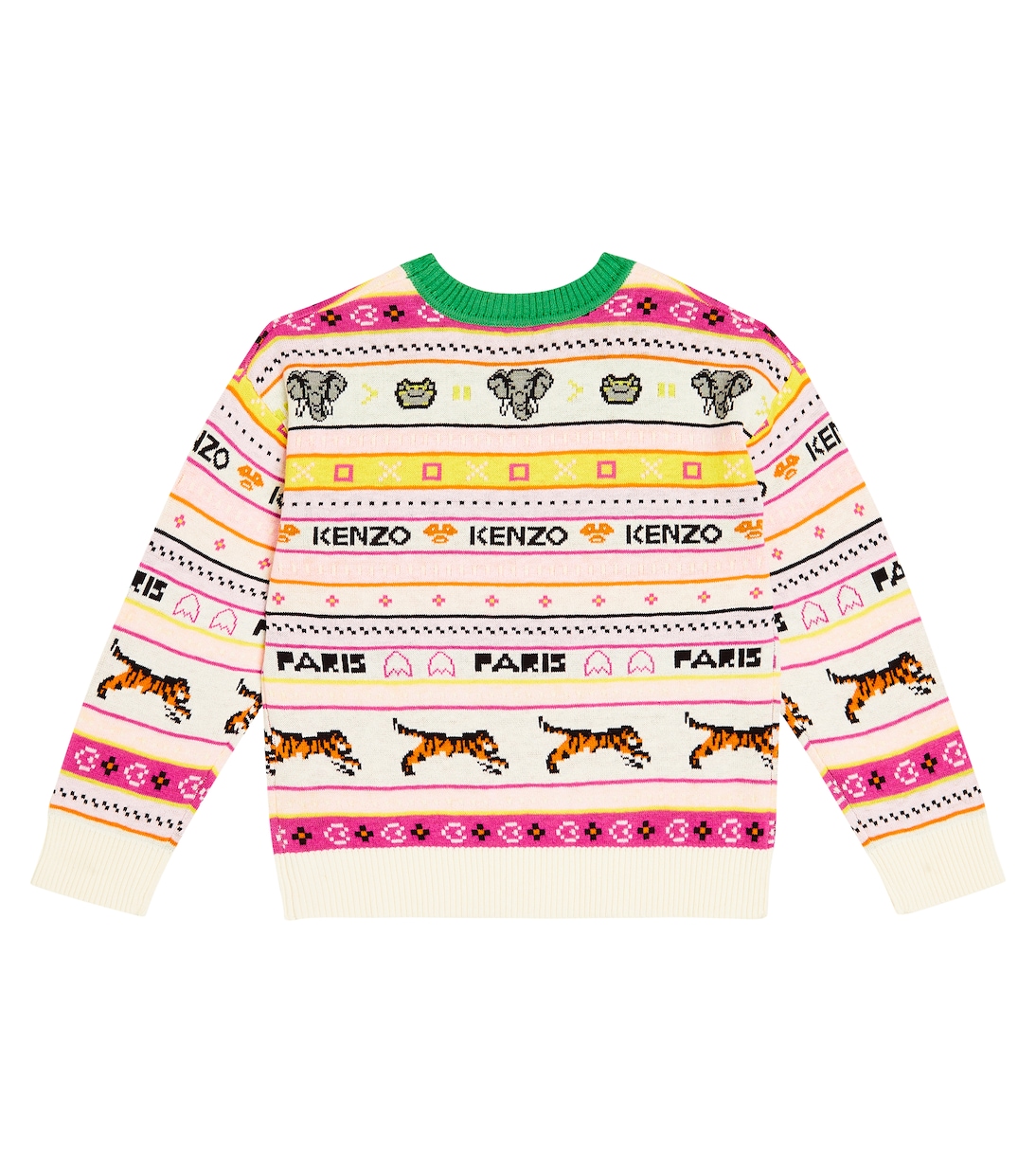 Intarsia cotton-blend sweater | Kenzo Kids