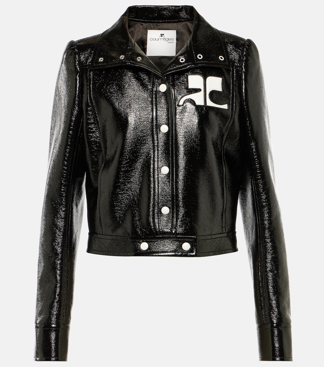 Reedition cropped vinyl jacket | Courrèges