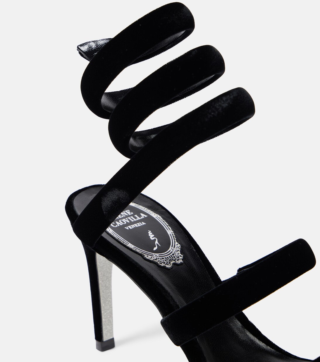 Sandalen Cleo 80 aus Samt | Rene Caovilla