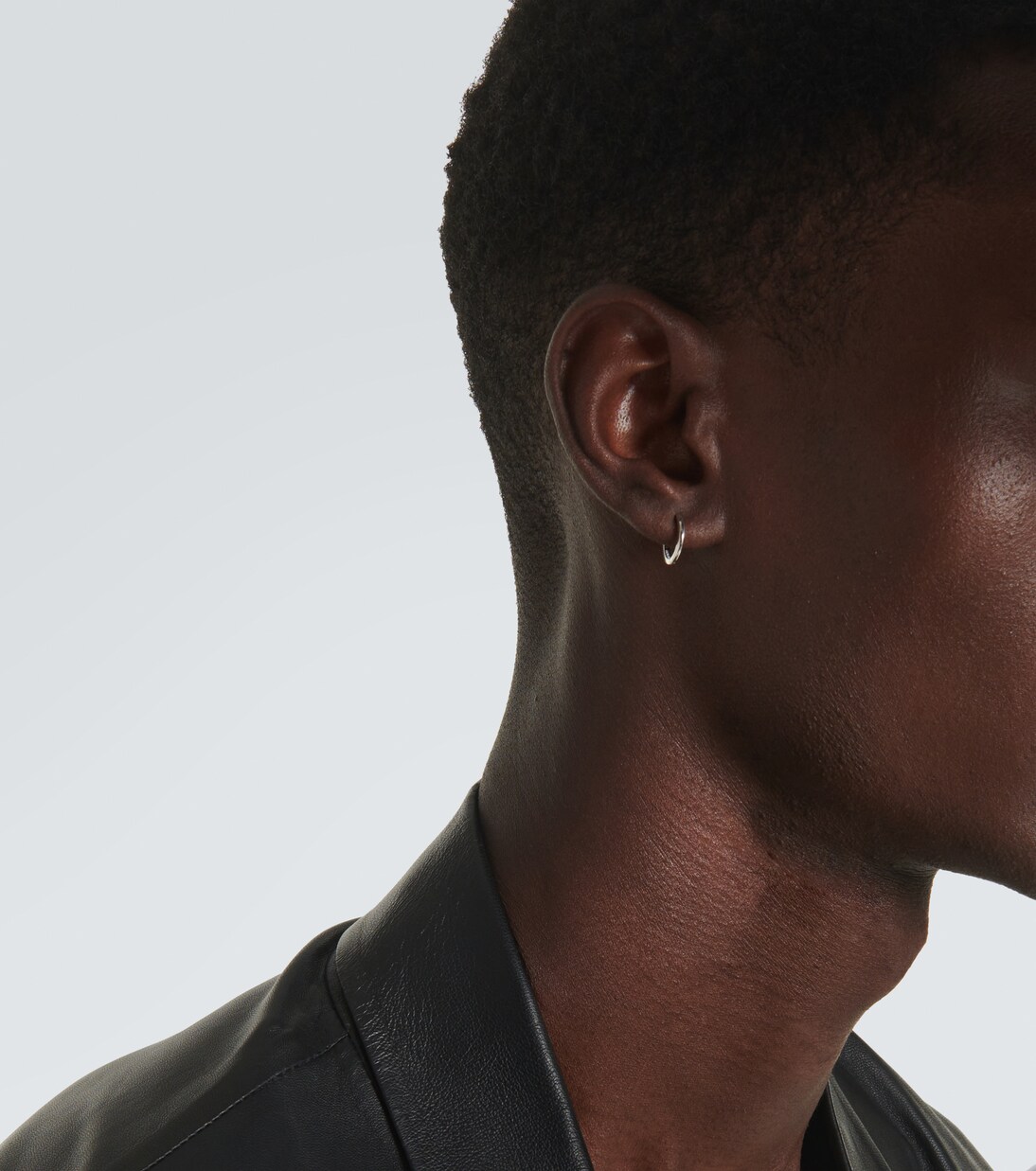 14kt white gold single hoop earring | Mateo