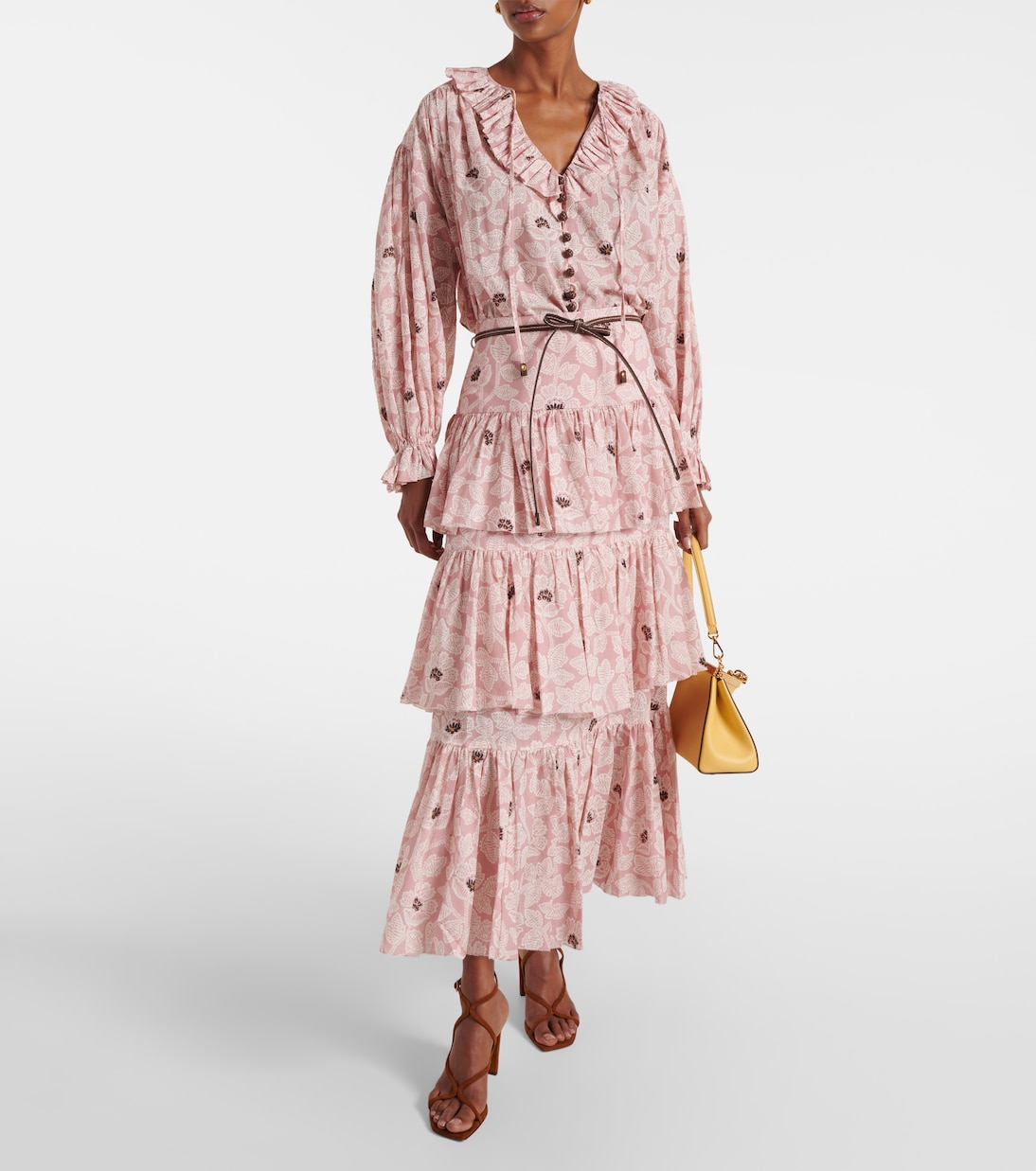 Ottie ruffled floral cotton top | Zimmermann