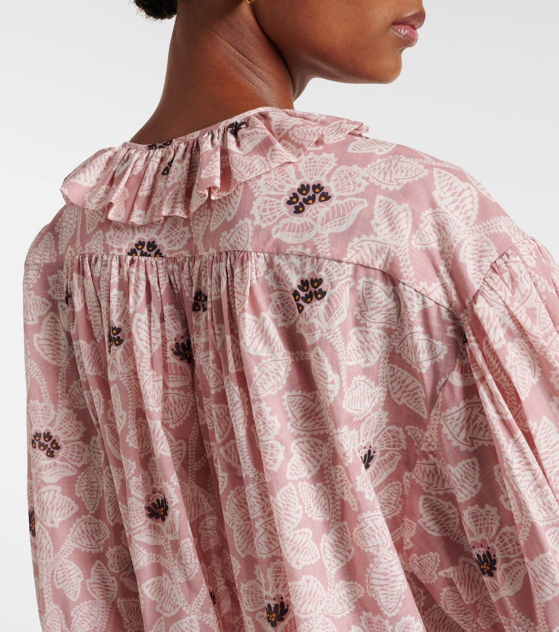 Ottie ruffled floral cotton top | Zimmermann