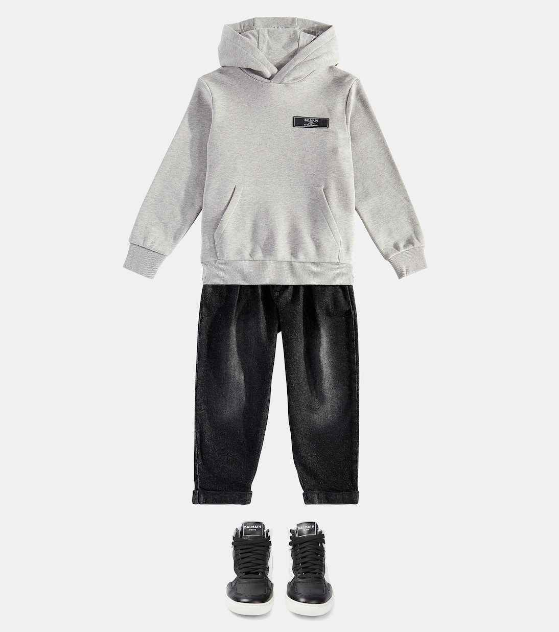 High-rise tapered jeans | Balmain Kids
