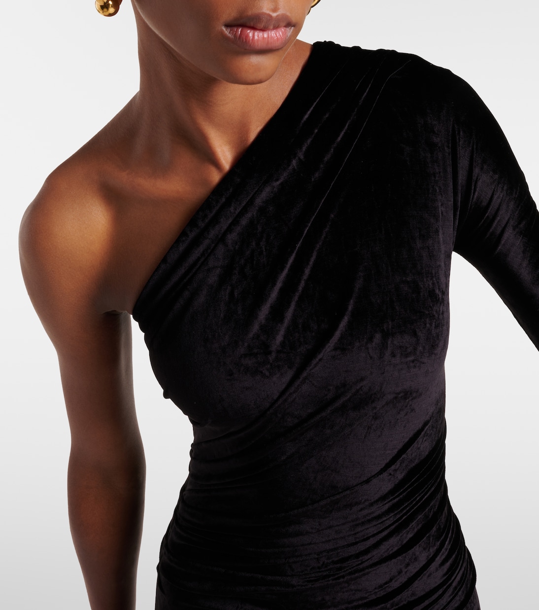 One-Shoulder-Robe aus Samt | Balenciaga