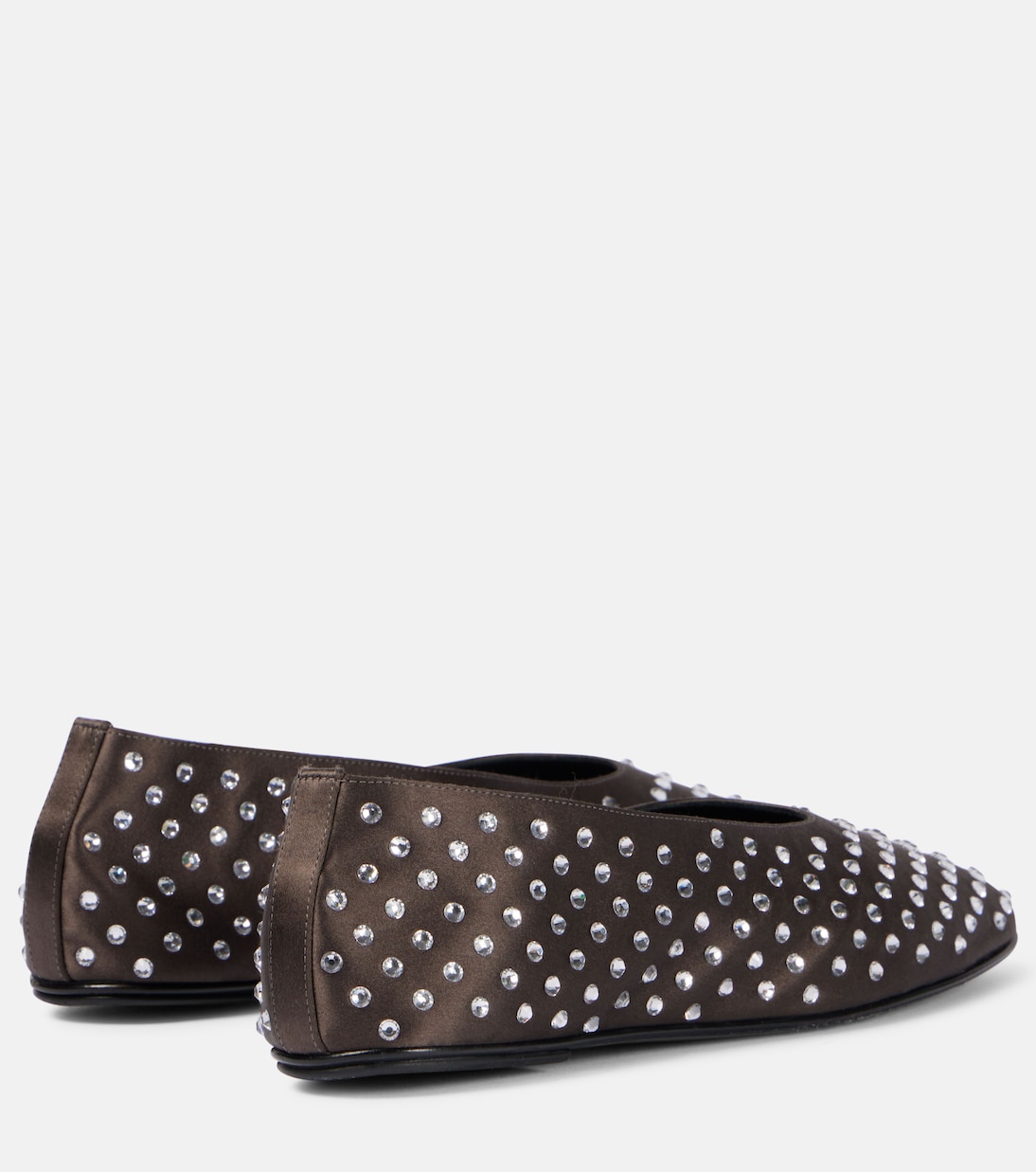 Crystal-embellished satin ballet flats | Magda Butrym