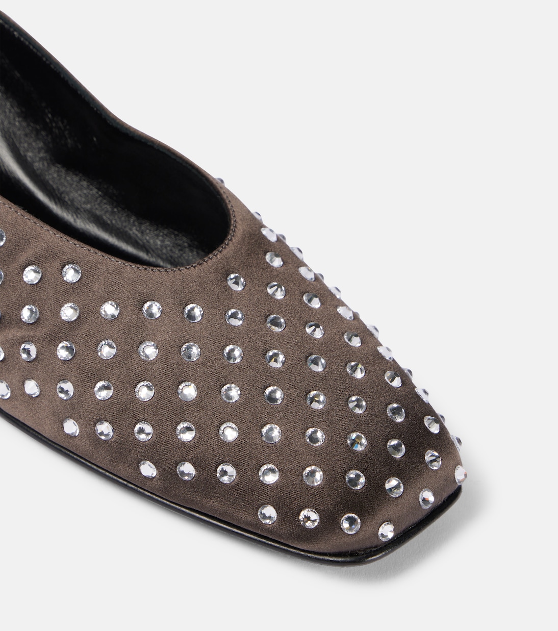 Crystal-embellished satin ballet flats | Magda Butrym