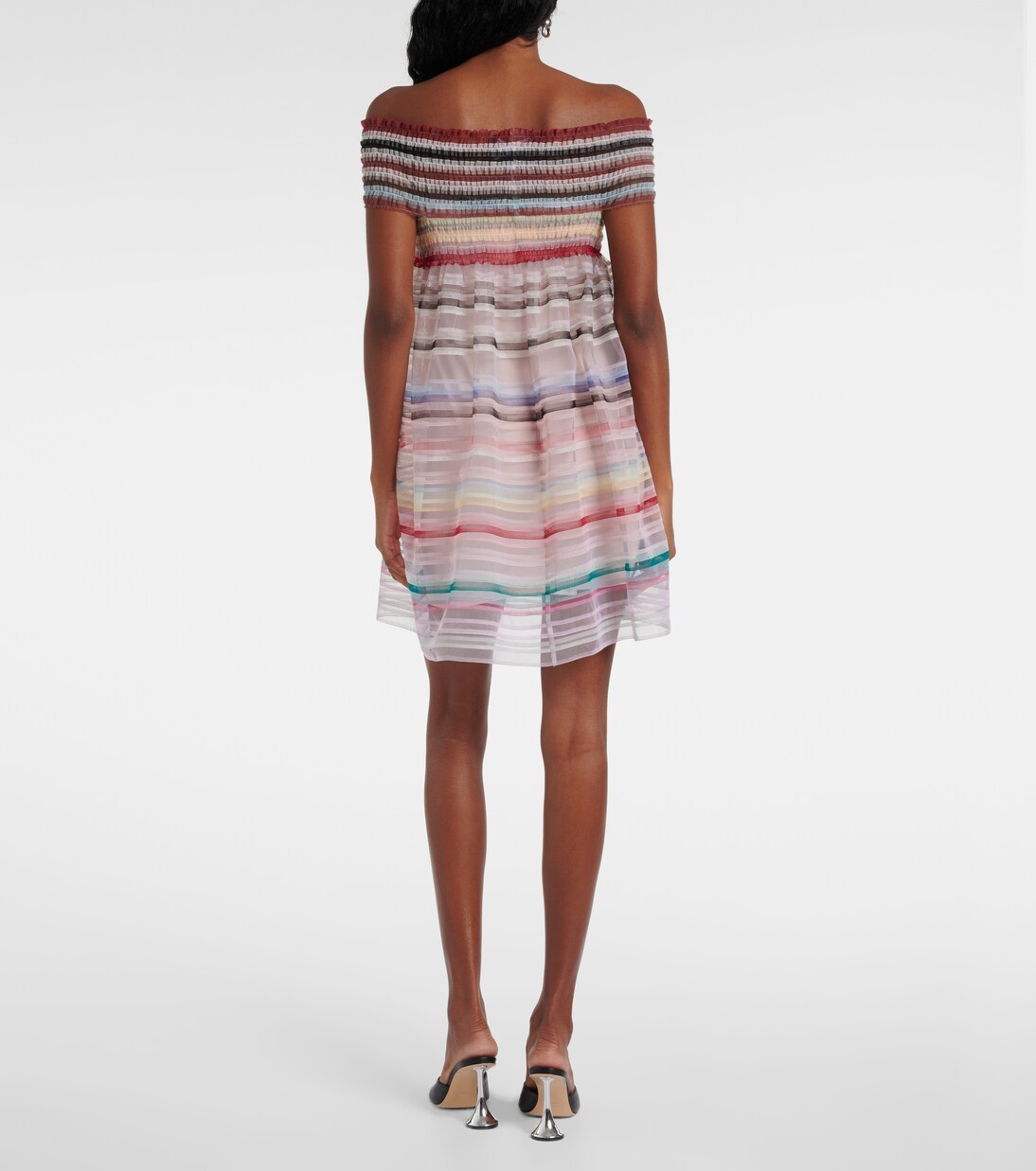 Robe rayée à encolure bardot | Susan Fang