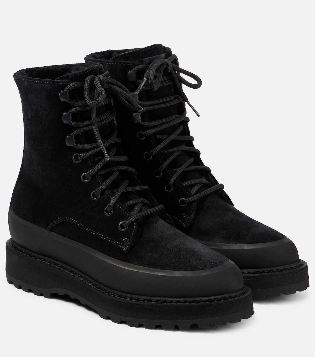 Dolomite shearling-trimmed suede ankle boots | Le Monde Béryl