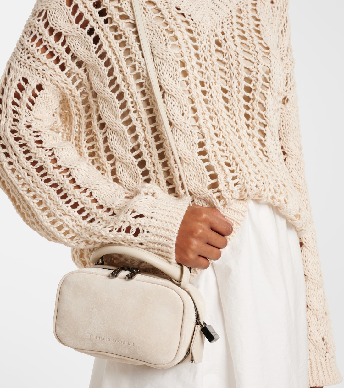 Tote Bag Foulard Mini aus Veloursleder | Brunello Cucinelli