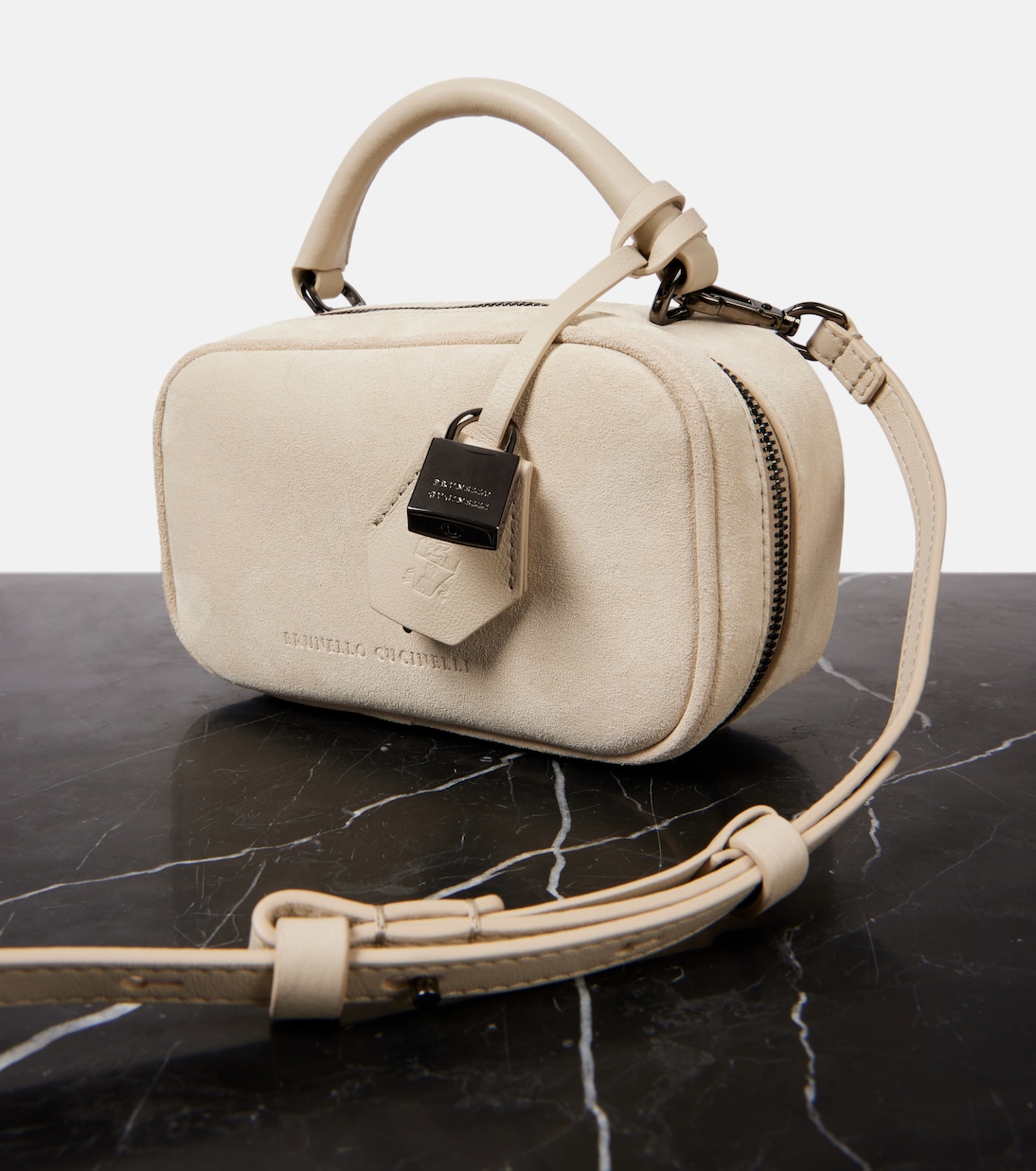 Tote Bag Foulard Mini aus Veloursleder | Brunello Cucinelli