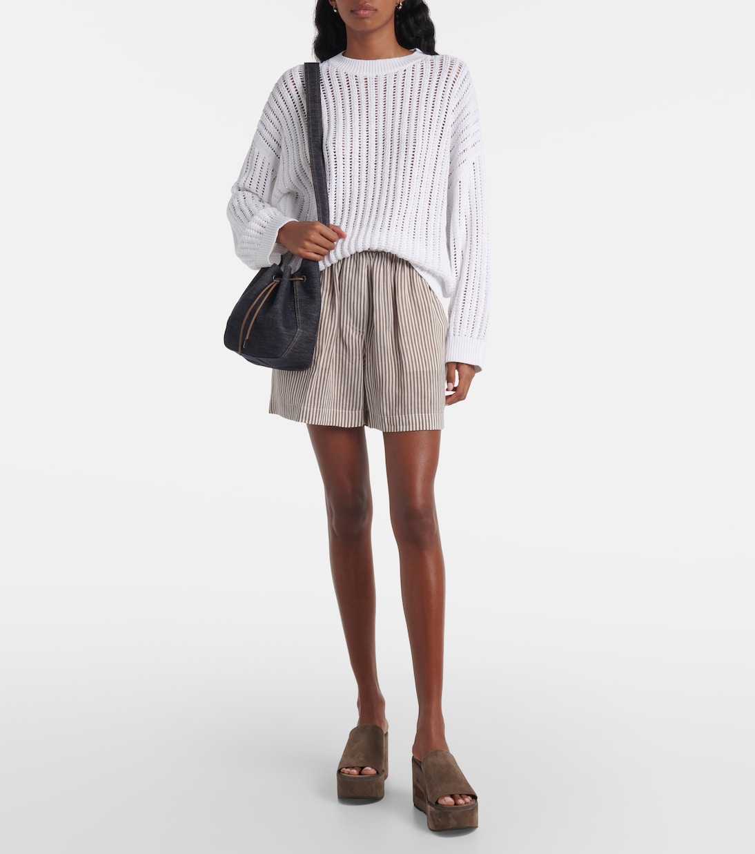 Monili suede wedge mules | Brunello Cucinelli