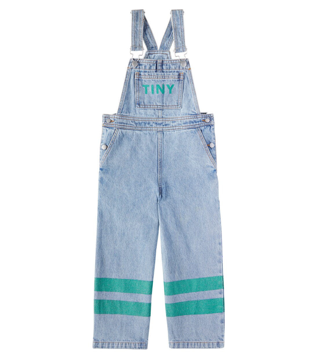 Stripes logo denim overalls | Tinycottons