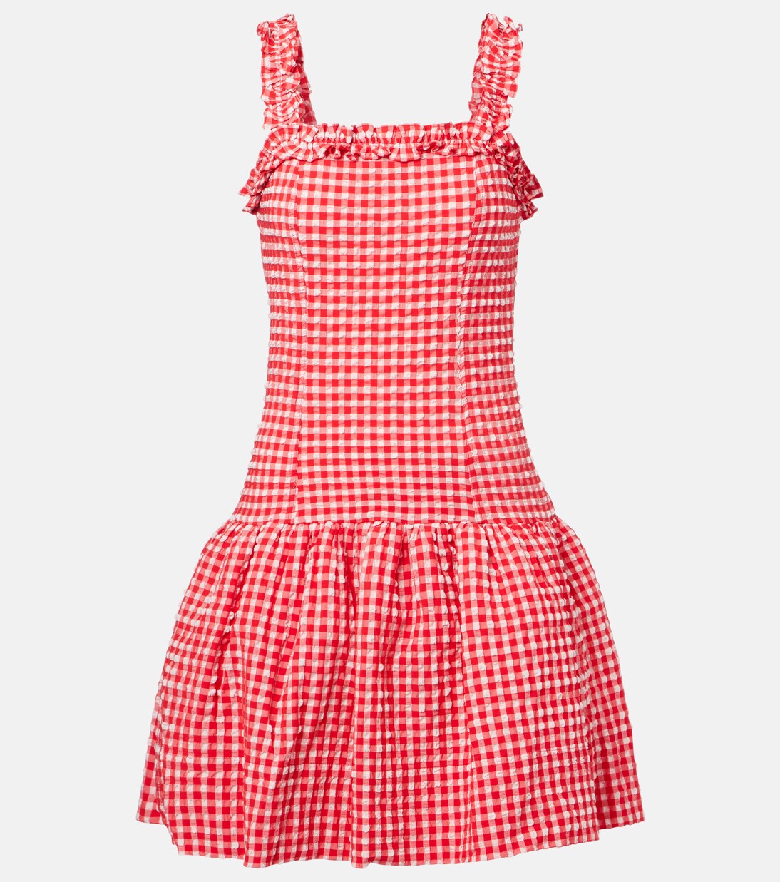 Minikleid aus Seersucker | Ganni