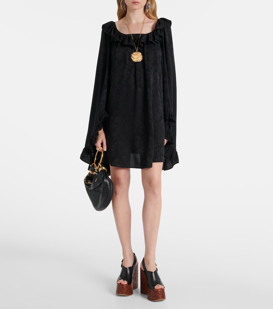 Ruffled jacquard silk minidress | Chloé