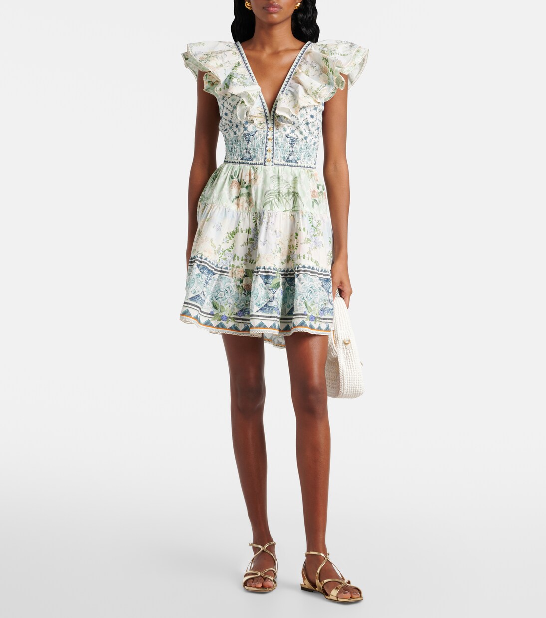 Robe imprimée en coton à cristaux | Camilla