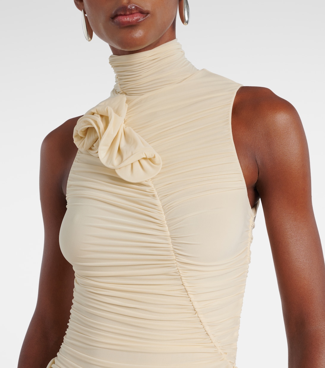 Floral-appliqué draped ruched gown | Magda Butrym