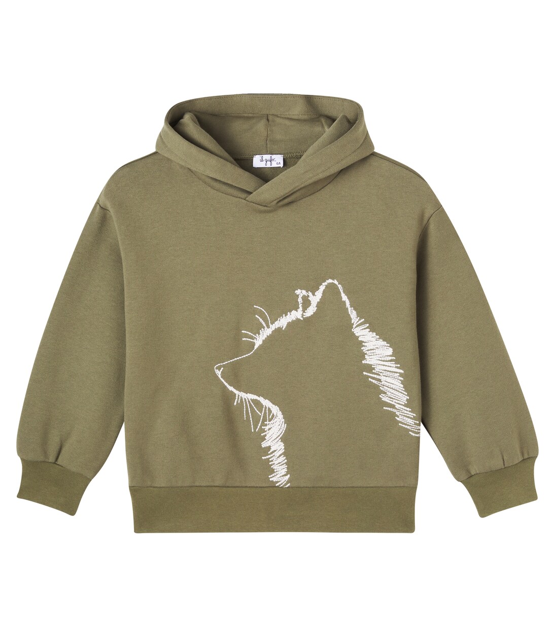 Embroidered cotton jersey hoodie | Il Gufo